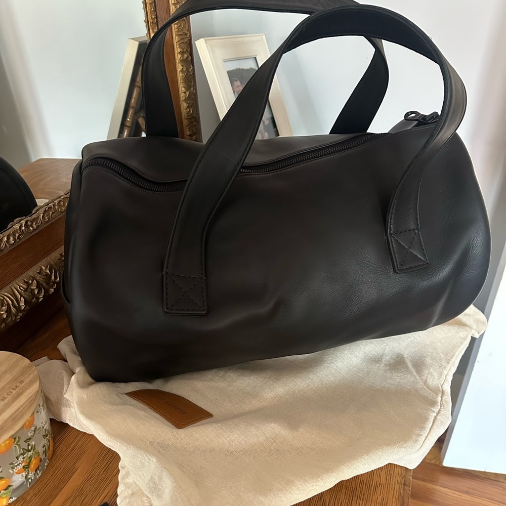 Black Leather Duffel Bag - Picture 3 of 3